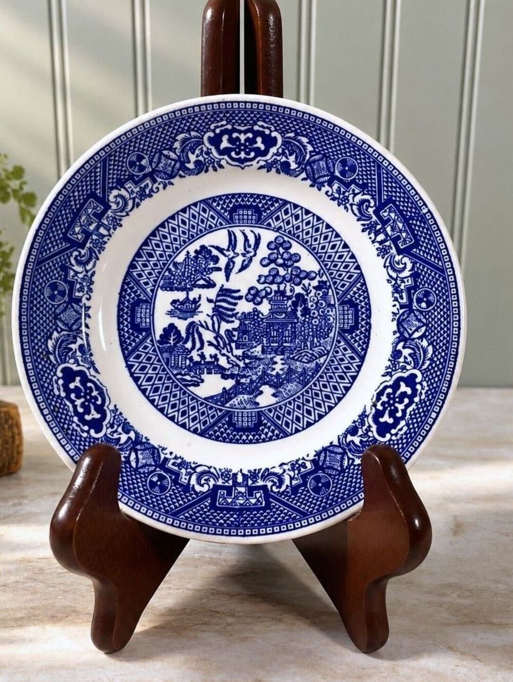 Vintage Willowware Blue and White Plate 6.5"